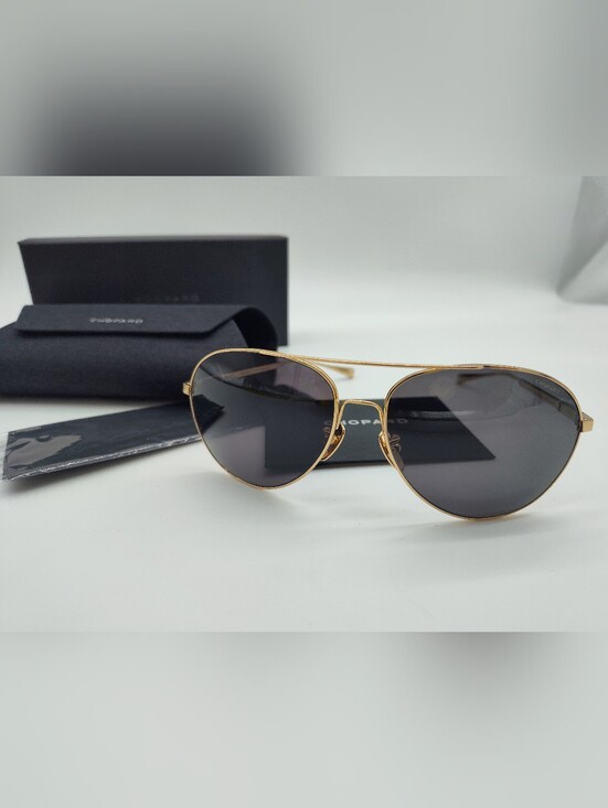 Chopard Accessories - CHOPARD SCHD57M 300Z Titanium Gold Polarized Aviator Sunglasses 64mm Japan NIP